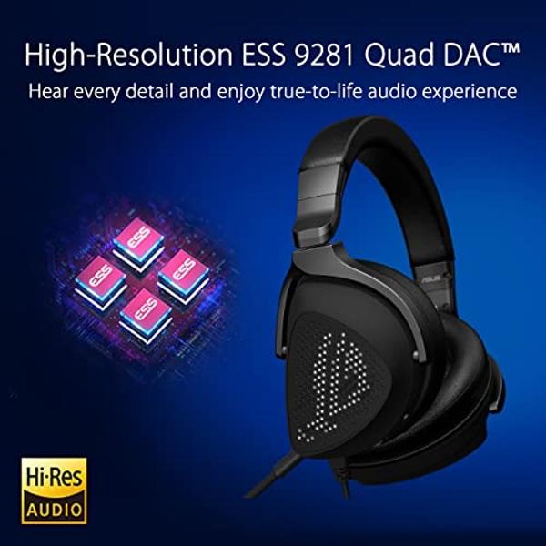 ASUS ROG Delta S Animate Gaming Headset | Customizable AniMe Matrix LED Display, AI Noise-Canceling Mic, Hi-Res ESS 9281 Quad DAC, Lightweight, USB-C, For PC, Mac, PS5, Switch and 