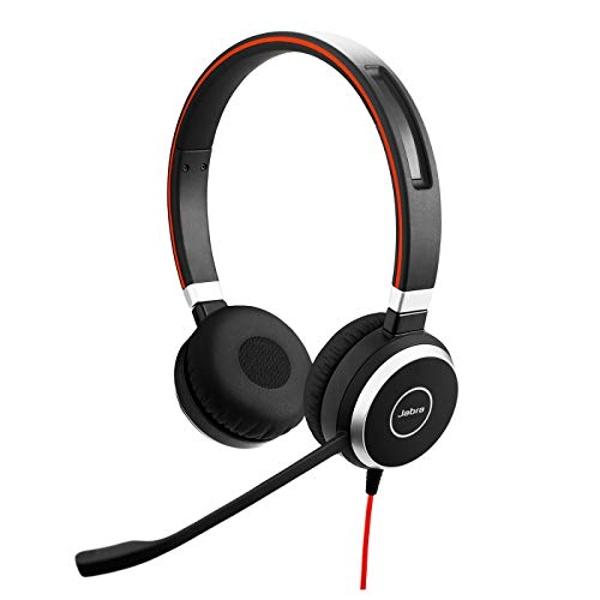 Jabra Evolve 40 Professional Wired Headset, Stereo, MS-Optimized – Telephone Headset for Greater Productivity, Superior Sound for Calls and Music, 3.5mm Jack/USB Connection, All-Da