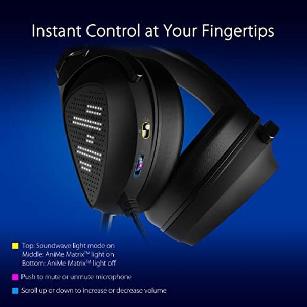 ASUS ROG Delta S Animate Gaming Headset | Customizable AniMe Matrix LED Display, AI Noise-Canceling Mic, Hi-Res ESS 9281 Quad DAC, Lightweight, USB-C, For PC, Mac, PS5, Switch and 