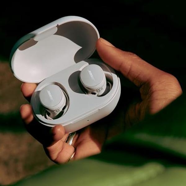 Bose QuietComfort Bluetooth Earbuds, True Wireless Earbuds with Active Noise Cancellation and Mic, Deep Bass, IPX4 Rating, Up to 8.5 Hours of Playtime, White