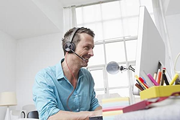 Jabra Evolve 40 Professional Wired Headset, Stereo, MS-Optimized – Telephone Headset for Greater Productivity, Superior Sound for Calls and Music, 3.5mm Jack/USB Connection, All-Da