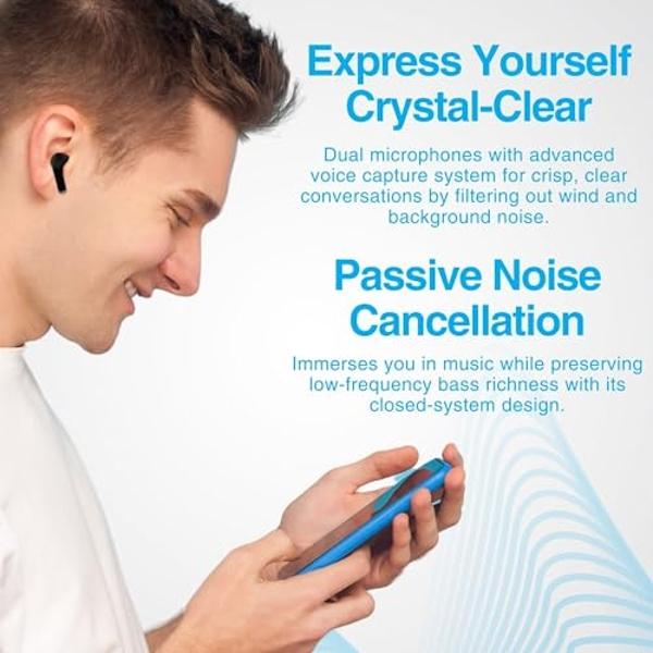 Naztech Xpods PRO - True Wireless Noise Cancelling Earbuds w/Touch Control, IPX4 Water-Resistant, HD Sound, Secure Fit for Sports, Gym Workouts & More, Includes Wireless Charging C