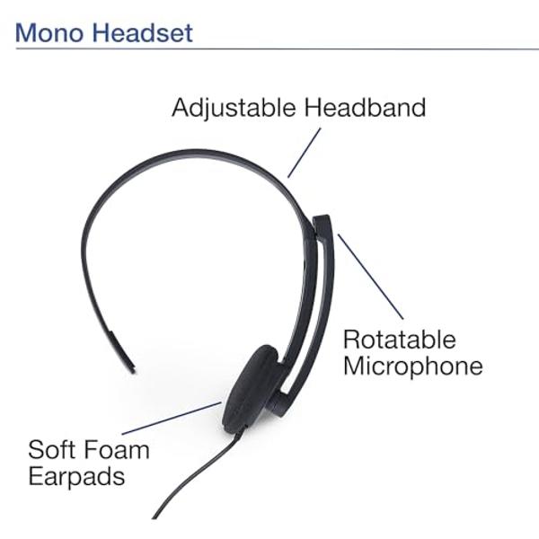 Verbatim Mono 3.5mm Headset with Microphone and in-Line Remote,Black