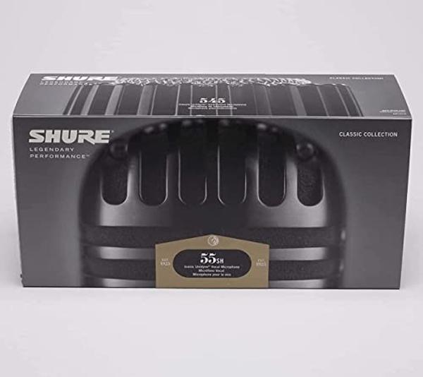Shure 55SH Series II Iconic Microphone - Vintage Style, Rich Sound Quality, Rugged Construction, Shock-Mounted Noise Reduction for Vocals & Instruments-for Live Performances & Stud