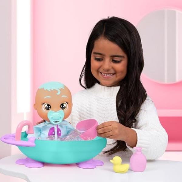 Cry Babies Newborn My First Bath Dana - Interactive Baby Doll Bathtub Set with 20+ Baby Sounds, Girls & Kids Age 18M and Up