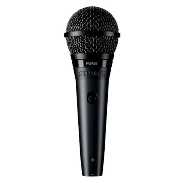 Shure Stage Performance Kit with PGA58 Cardioid Dynamic Vocal Handheld Microphone, XLR Cable and Mic Stand - for Onstage or Studio (PGA58BTS)