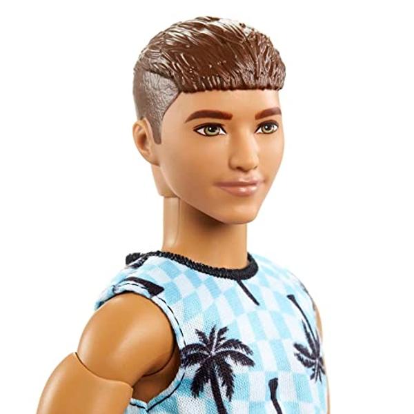 Barbie Ken Fashionistas Doll #195 with Wheelchair & Ramp Wearing Removable Beach Shirt, Orange Shorts & Accessories