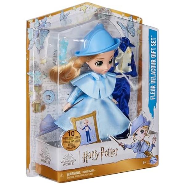 Wizarding World Harry Potter, 8-inch Fleur Delacour 10-piece Doll Gift Set with 2 Outfits and 8 Doll Accessories, Kids Toys for Ages 6 and up
