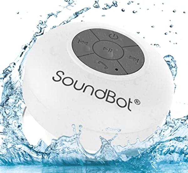 SoundBot® SB510 HD Water Resistant Bluetooth 4.0 Shower Speaker, Handsfree Portable Speakerphone with Built-in Mic, 6hrs of Playtime, Control Buttons and Dedicated Suction Cup for 