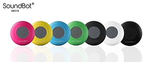 SoundBot® SB510 HD Water Resistant Bluetooth 4.0 Shower Speaker, Handsfree Portable Speakerphone with Built-in Mic, 6hrs of Playtime, Control Buttons and Dedicated Suction Cup for 