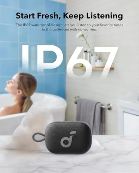 Soundcore Select 4 Go Bluetooth Shower Speaker by Anker, IP67 Waterproof/Dustproof, Portable Speaker, Wireless, 20H Playtime, Floatable, Powerful Sound, Electronics for Outdoors/Ho