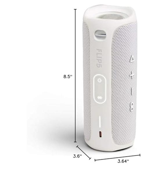 JBL FLIP 5 Waterproof Portable Bluetooth Speaker - White (Renewed)