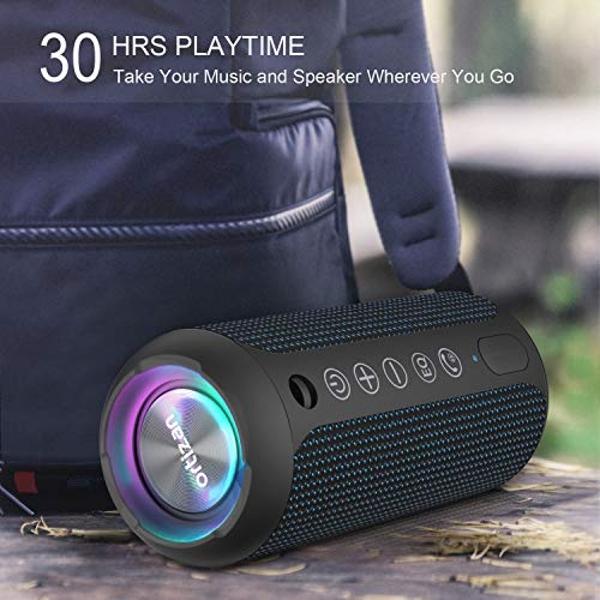 EBODA Waterproof Bluetooth Shower Speaker, IPX7 Floating Portable Wireless Small Speakers, 24H Playtime with RGB Light for Kayak, Beach, Pool Accessories, Gifts for unisex -Sky Blu