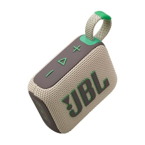 JBL Go 4 - Ultra-Portable, Waterproof and Dustproof Bluetooth Speaker, Big Pro Sound with Punchy bass, 7-Hour Built-in Battery, Made in Part with Recycled Materials (Sand)