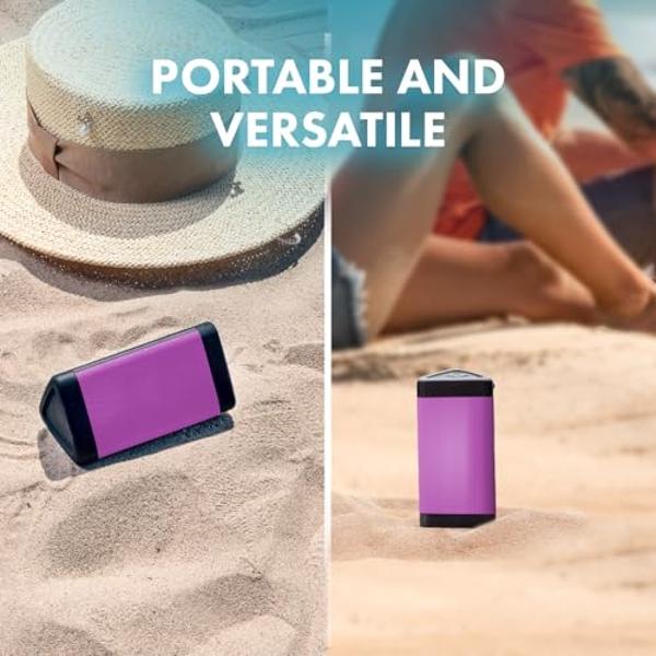 EBODA Waterproof Bluetooth Shower Speaker, IPX7 Floating Portable Wireless Small Speakers, 24H Playtime with RGB Light for Kayak, Beach, Pool Accessories, Gifts for unisex -Sky Blu