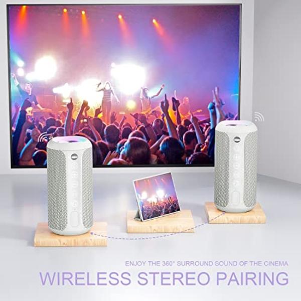 Ortizan Portable Bluetooth Speaker, IPX7 Waterproof Wireless Speaker with 24W Loud Stereo Sound, Outdoor Speakers with Bluetooth 5.0, 30H Playtime,66ft Bluetooth Range,TWS Pairing 
