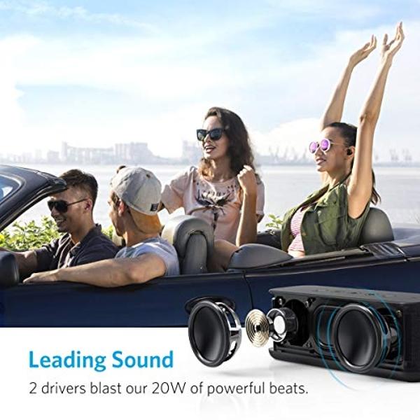 Anker SoundCore Boost 20W Bluetooth Speaker with BassUp Technology - 12h Playtime, IPX5 Water-Resistant, Portable Battery with 66ft Bluetooth Range/Superior Sound & Bass (Renewed)
