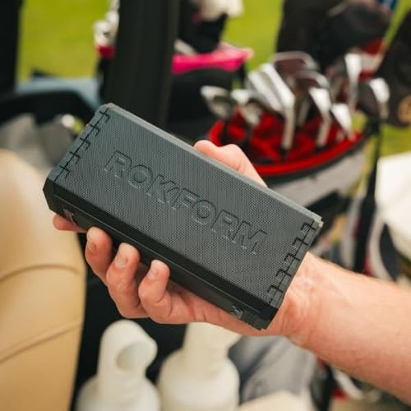 Rokform G-ROK – Wireless Golf Speaker, Portable Magnetic, IPX7 Waterproof, Shockproof & Dustproof, Loud & Clear Sound, 24 Hour Battery, Rugged Outdoor Golf Cart Speaker (Black)