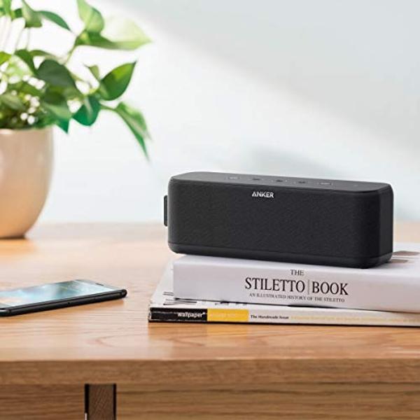 Anker SoundCore Boost 20W Bluetooth Speaker with BassUp Technology - 12h Playtime, IPX5 Water-Resistant, Portable Battery with 66ft Bluetooth Range/Superior Sound & Bass (Renewed)