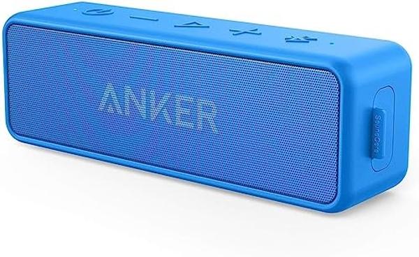Anker Soundcore 2 12W Portable, Wireless Bluetooth Speaker with Better Bass, 24-Hour Playtime, 66ft Bluetooth Range, IPX7 Water Resistance, Built-in Mic, Ideal for Shower, Travel, 