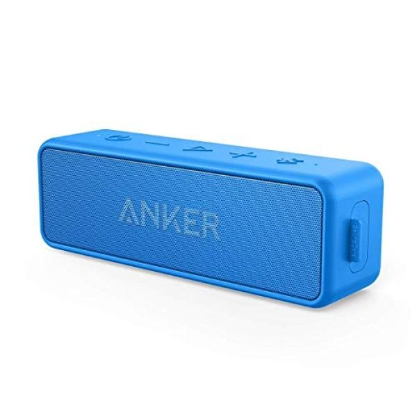 Anker Soundcore 2 12W Portable, Wireless Bluetooth Speaker with Better Bass, 24-Hour Playtime, 66ft Bluetooth Range, IPX7 Water Resistance, Built-in Mic, Ideal for Shower, Travel, 