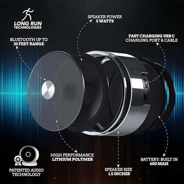 Bluetooth Speaker Set: Wireless Stereo Dual Pairing Portable Twin TWS System With Big Rich Bass Hi-Fi Multi-Room Indoor Outdoor Use Home Deck Pool Work Travel Party Camping Gift De