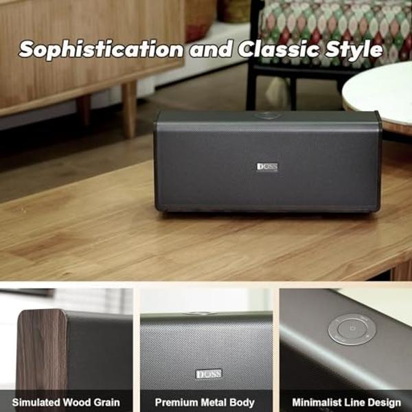 DOSS SoundBox Ultra Bluetooth Speaker with 2.1 Channel Audio, 80W Superior Sound with Deep Bass, Two DSP Technologies, 18H Playtime, BT 5.3, Wireless for Home, Office, Livingroom
