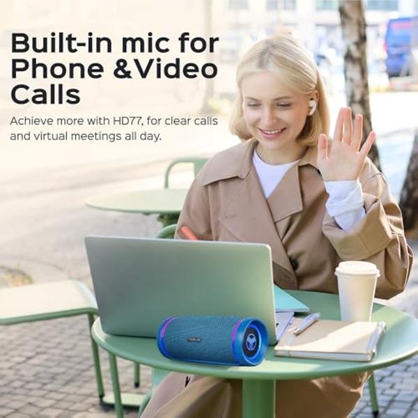 Blufree Floating Pool Speaker with Colorful Lights, Portable Wireless ...