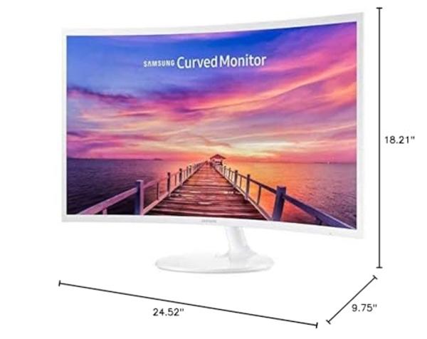 Samsung 27in White Super-Slim Curved 1080i LED Monitor, 1920 x 1080 Resolution (Renewed)