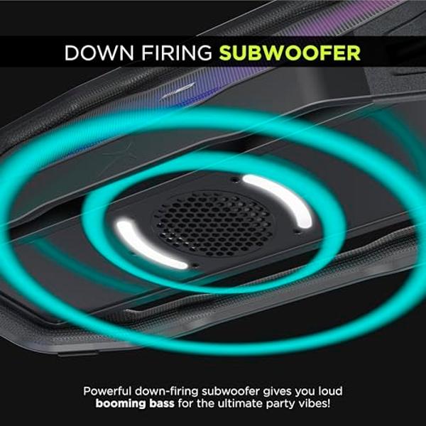 Altec Lansing Rockbox XL 2.0 Portable Bluetooth Wireless Speakers with Led Lights, IP67 Waterproof and Durable for Outdoor, 20 Hours Battery with App Control