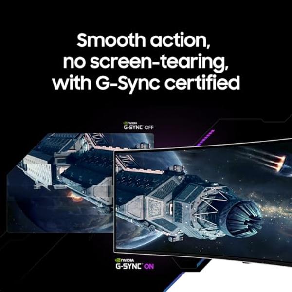 Samsung 49" Odyssey OLED (G93SC) Series Curved Gaming Monitor w QD-OLED, 240Hz, 0.03ms, Dual QHD,DisplayHDR True Black 400,AMD FreeSync Premium Pro,Height Adjustable Stand,3 Yr War