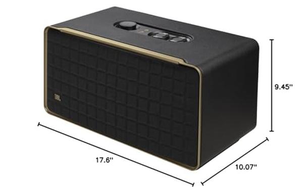 JBL Authentics 500 - Retro Style Home Speaker with Bluetooth, Voice Control, and Dolby Atmos, Multi Room Playback, Built in Alexa and Google Assistant, Automatic self tuning