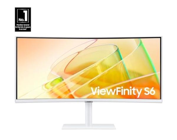 SAMSUNG 34” ViewFinity S65TC Series Ultra-WQHD 1000R Curved Computer Monitor, HDR10, 100Hz, AMD FreeSync, Thunderbolt 4, Height Adjustable Stand, Built-in Speakers, Eye Care, LS34C