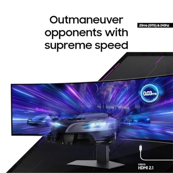 Samsung 49" Odyssey OLED G9 (G95SC) Series Curved Smart Gaming Monitor w QD-OLED, 240Hz, 0.03ms, AMD Freestyle Premium Pro, G-Sync Compatible, Dual QHD, Neo Quantum Processor Pro, 