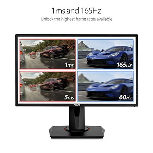 ASUS VG248QG 24" G-SYNC Gaming Monitor 165Hz 1080p 0.5ms Eye Care with DP HDMI DVI,Black