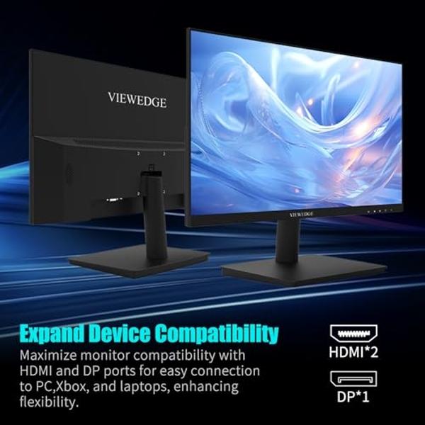 Viewedge 24 Inch Gaming Monitor with 165hz/144hz, IPS 1ms, FHD 1080p and HDR 10 | PC Computer Monitor with 105% sRGB, Bluelight Filter, 2 HDMI & 1 DP Port, Support Freesync and Wal