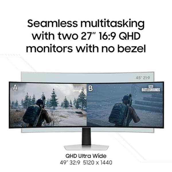 Samsung 49" Odyssey OLED (G93SC) Series Curved Gaming Monitor w QD-OLED, 240Hz, 0.03ms, Dual QHD,DisplayHDR True Black 400,AMD FreeSync Premium Pro,Height Adjustable Stand,3 Yr War