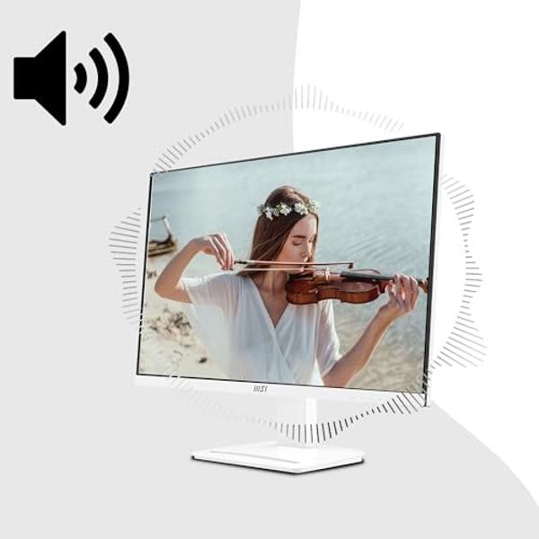 MSI Pro MP273AW, 27" Monitor, 1920 x 1080 (FHD), IPS, 100Hz, TUV Certified Eyesight Protection, 4ms, Displayport, HDMI, Tilt, White