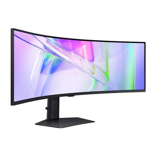 Samsung 49” Business Curved Ultrawide Dual QHD Computer Monitor, USB-C, DisplayPort, HDMI, 120Hz, VESA DisplayHDR 400, Built-in Speakers, Height Adjustable Stand, Eye Care, LS49C95