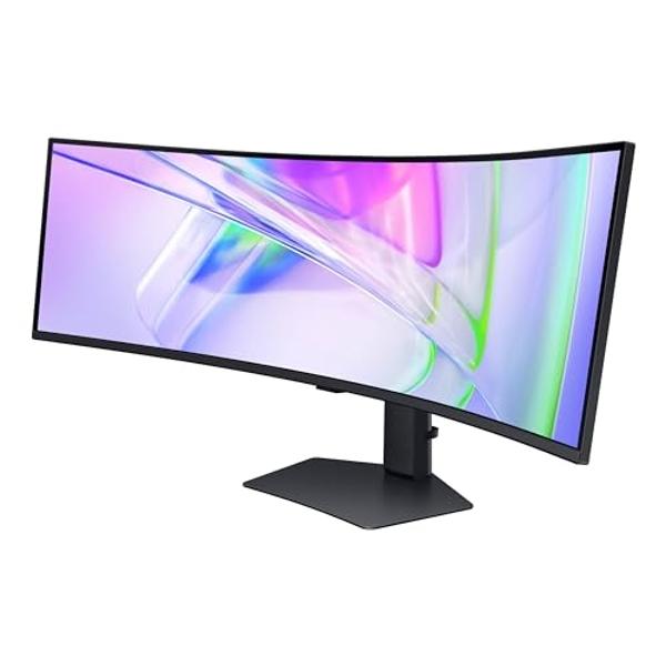 Samsung 49” Business Curved Ultrawide Dual QHD Computer Monitor, USB-C, DisplayPort, HDMI, 120Hz, VESA DisplayHDR 400, Built-in Speakers, Height Adjustable Stand, Eye Care, LS49C95