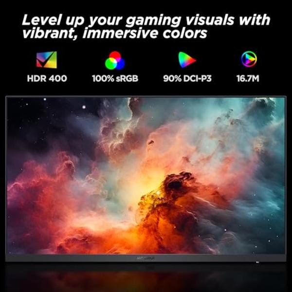 KOORUI Monitor, 27" QHD IPS Gaming Monitor, 170Hz, 1ms, HDR400, Compatibility G-Sync and FreeSync, Tilt Pivot Swivel Vertical Height Adjustable，2 HDMI 2.0 & 1 DisplayPor 1.4, 27E3Q