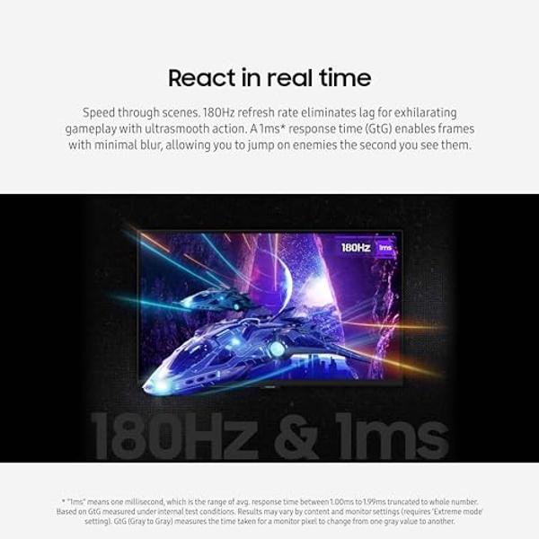 SAMSUNG 32-Inch Odyssey G50D Series QHD Fast IPS G-Sync Compatible Gaming Monitor, 1ms, VESA DisplayHDR 400, 180Hz, AMD FreeSync, Adjustable Stand, Eye Saver Mode, LS32DG502ENXZA, 