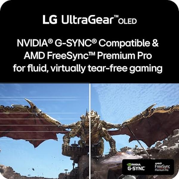 LG 34GS95QE 34-inch Ultragear OLED Curved Gaming Monitor WQHD 1440p 800R 240Hz 0.03ms AMD FreeSync Premium Pro NVIDIA G-Sync HDMI 2.1 DisplayPort Tilt/Height/Swivel Stand Black
