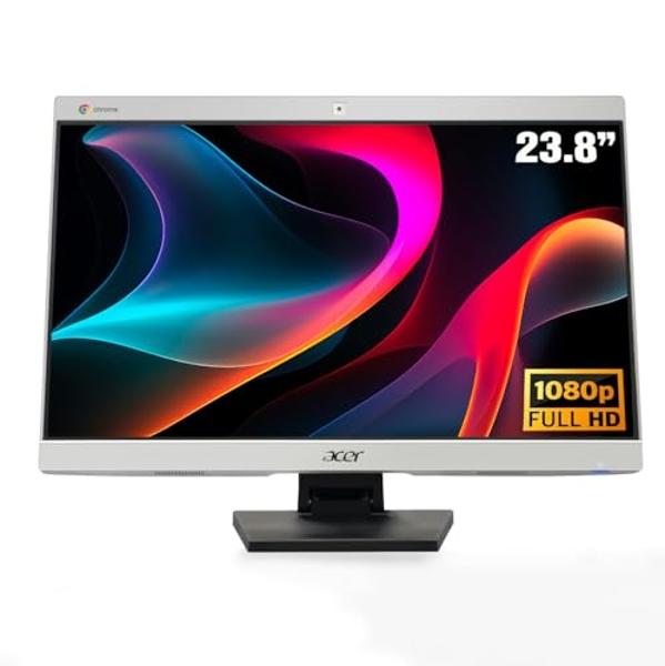 acer Chromebase CA24V2 All-in-One Desktop, 23.8'' Full HD Display, Intel I7 8 Gen Processor, 16G DDR4, M.2 NVMe 512G SSD, Webcam, Chrome OS, WiFi 5/BT 4.2/HDMI/USB 3.1 for Home & O