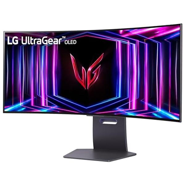 LG 34GS95QE 34-inch Ultragear OLED Curved Gaming Monitor WQHD 1440p 800R 240Hz 0.03ms AMD FreeSync Premium Pro NVIDIA G-Sync HDMI 2.1 DisplayPort Tilt/Height/Swivel Stand Black