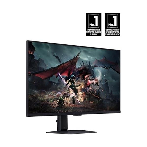 SAMSUNG 32-Inch Odyssey G50D Series QHD Fast IPS G-Sync Compatible Gaming Monitor, 1ms, VESA DisplayHDR 400, 180Hz, AMD FreeSync, Adjustable Stand, Eye Saver Mode, LS32DG502ENXZA, 