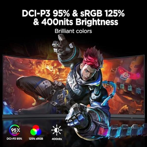 TITAN ARMY 32 Inch 240Hz 1440P Gaming Monitor Curved, 2K QHD 2560 x 1440 1ms, Adaptive Sync, 1500R Frameless VA, 124% sRGB, HDMI 2.1, DisplayPort 1.4, HDR400, Low Blue Light, VESA 