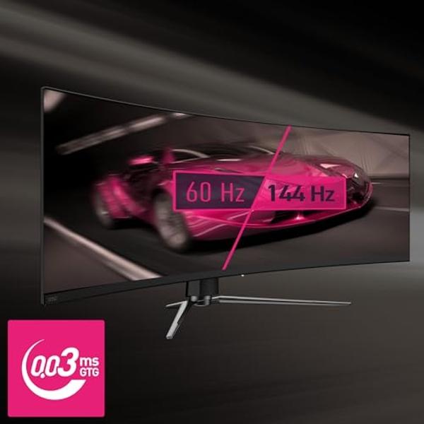 MSI MPG 491CQP QD-OLED 49" 32:9 DQHD 144Hz Curved OLED HDR Gaming Monitor, Metallic Black