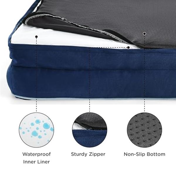 Bedsure XXL Orthopedic Dog Bed - Washable Great Dane Dog Sofa Beds for Giant Dogs, Supportive Foam Pet Couch Bed with Removable Washable Cover, Waterproof Lining and Nonskid Bottom