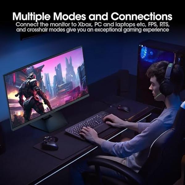 KOORUI Gaming Monitor, QHD 24" Nano IPS Display, 1440P 165Hz Computer Monitor, 1ms 2K PC Screen, 100% sRGB, Adaptive Sync, Height/Tilt/Pivot Adjustment, HDMI, DisplayPort, GP01